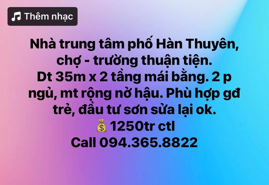 Nhà Phố Hàn Thuyên, Nam Định - 35m² 2 Tầng, 1.25 Tỷ - Sẵn Sàng Cải Tạo