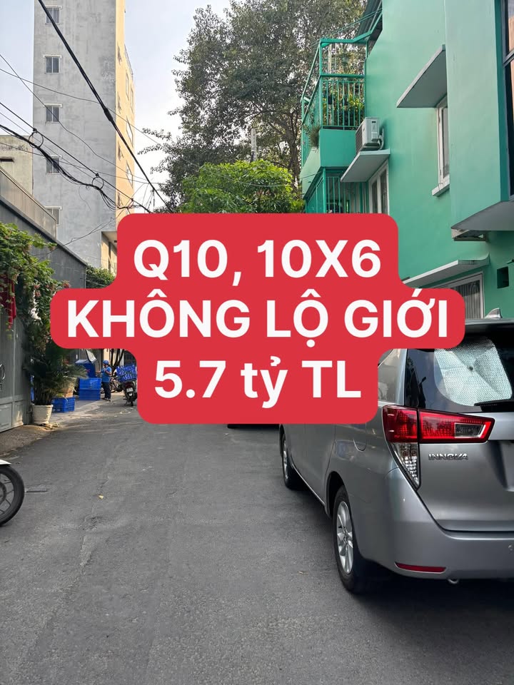 Nhà Hẻm 8m Quận 10 - 60m² 3PN - Giá 5.7 Tỷ