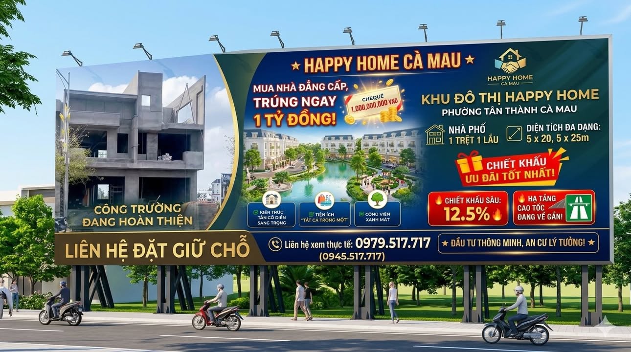 Đất Nền KĐT Hoàng Tâm Cà Mau - Sổ Hồng Sẵn, 140m², Chỉ từ 7xx Triệu