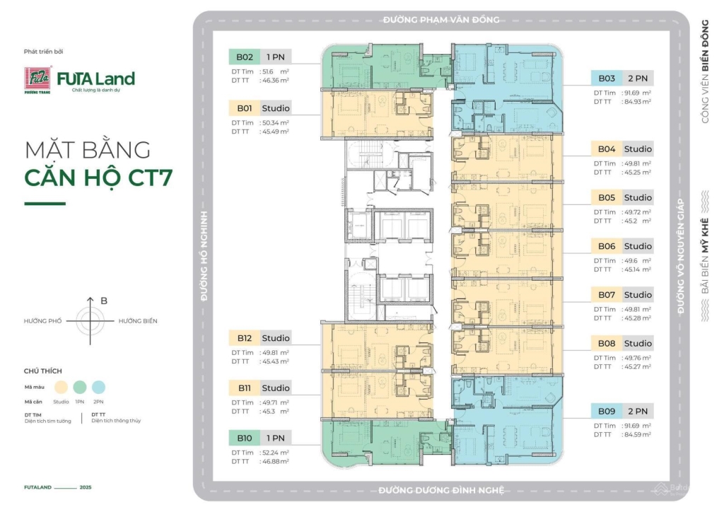Studio Times Square Đà Nẵng 45m² - View Biển Mỹ Khê, Giá 7.4 Tỷ