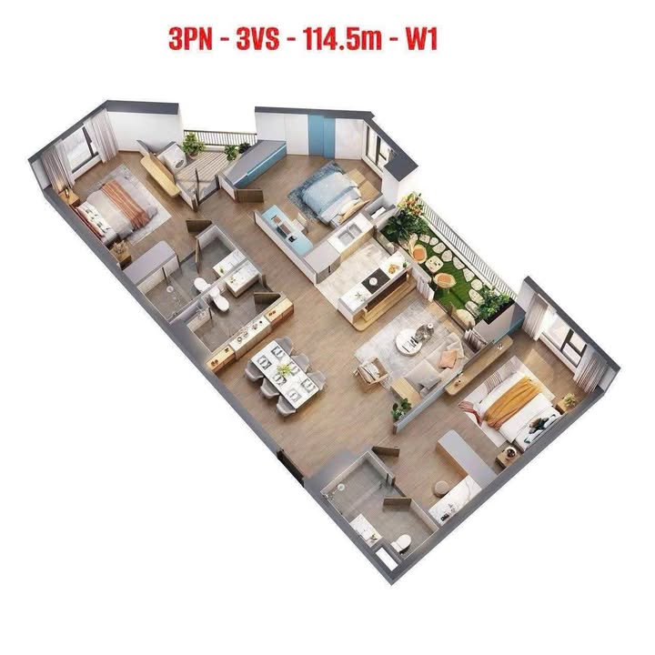 Bán Căn Hộ The Wisteria 73m² Giá 5.95 Tỷ - View Nội Khu