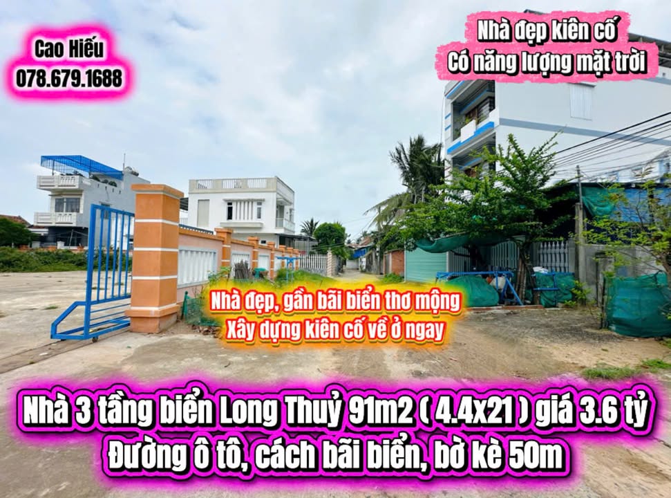Nhà 3 Tầng Biển Long Thủy 91m² - Giá 3.6 Tỷ, Sẵn Sàng An Cư