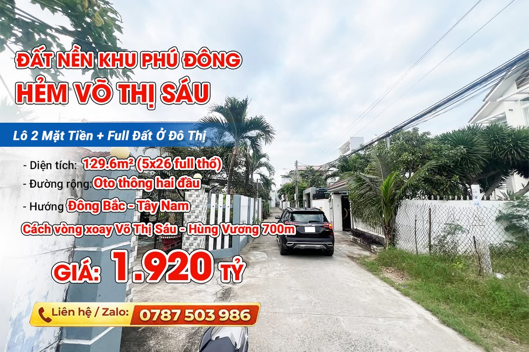 Bán Đất Phú Đông 129.6m² 2 Mặt Tiền - Sổ Đỏ Full Thổ Cư 1.92 Tỷ
