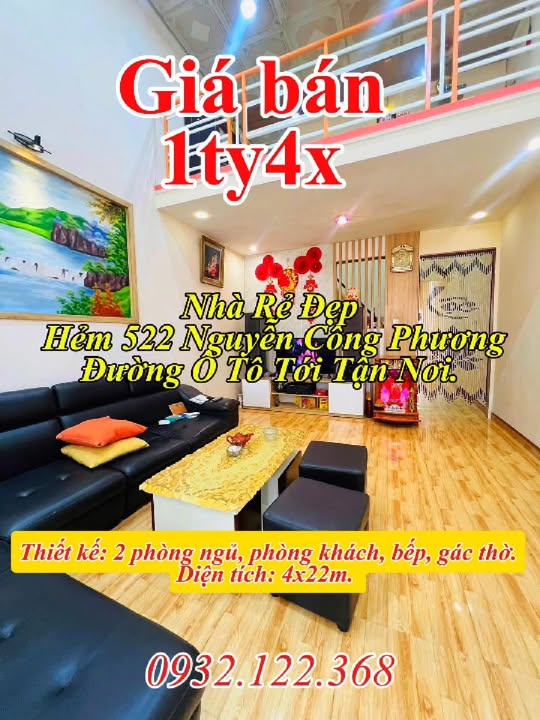 Nhà 88m² Đường Ô Tô Nguyễn Công Phương, TP. Quảng Ngãi - Chỉ 1.4 Tỷ