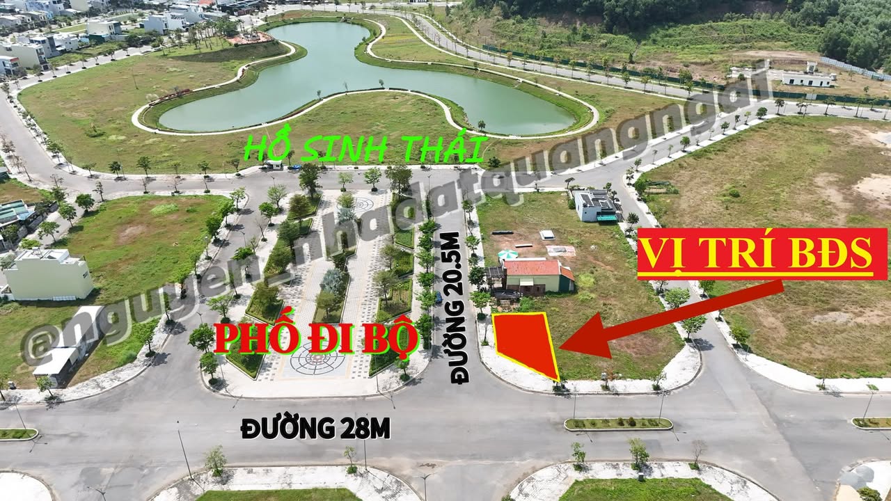 Đất Nền Góc 2 Mặt Tiền KDC Sơn Tịnh 166m² - View Phố Đi Bộ Đẹp