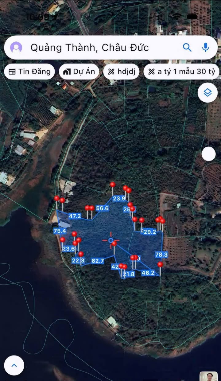 Đất nền 15.927m² view hồ Quảng Thành, Châu Đức - Lưng tựa đồi, giá 14.5 tỷ