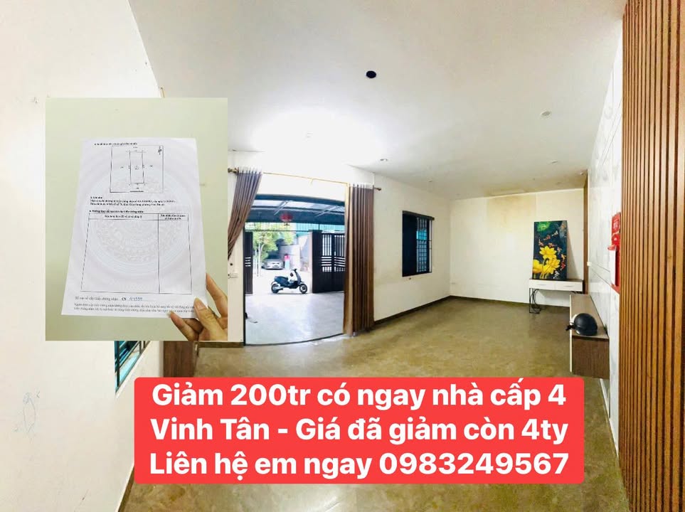 Nhà 160m² Vinh Tân - Giảm Sốc 200 Triệu, Chỉ Còn 4 Tỷ - Sát Dự Án Trí Dương