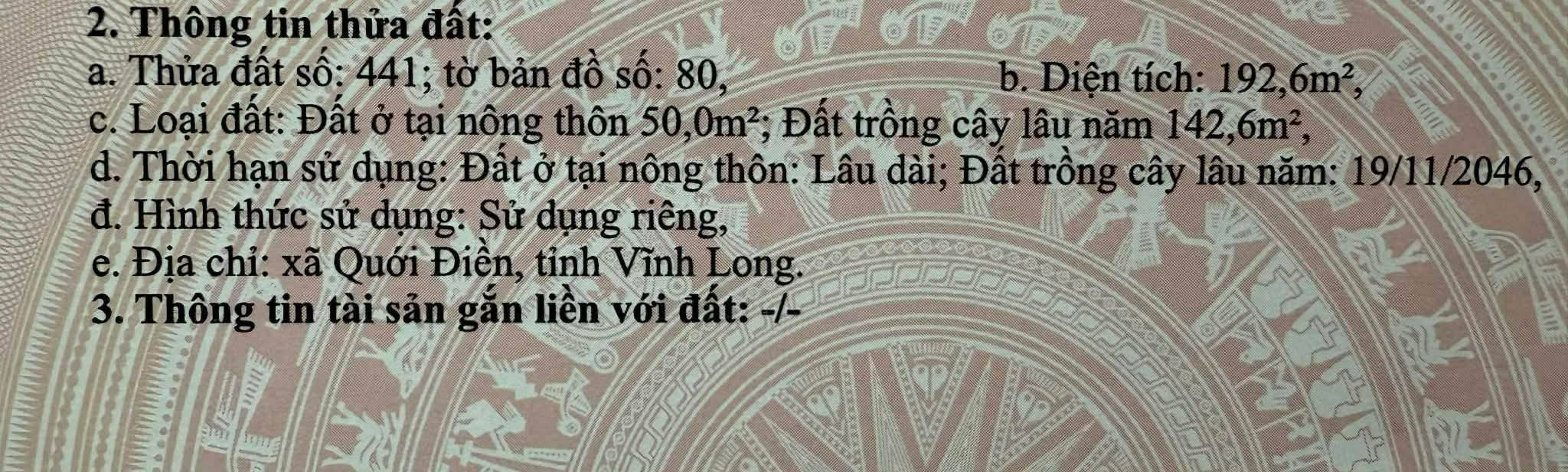 Đất nền 192m² sổ đỏ thổ cư, Xã Quới Điền, Thạnh Phú - Giá F0 chỉ 360 triệu