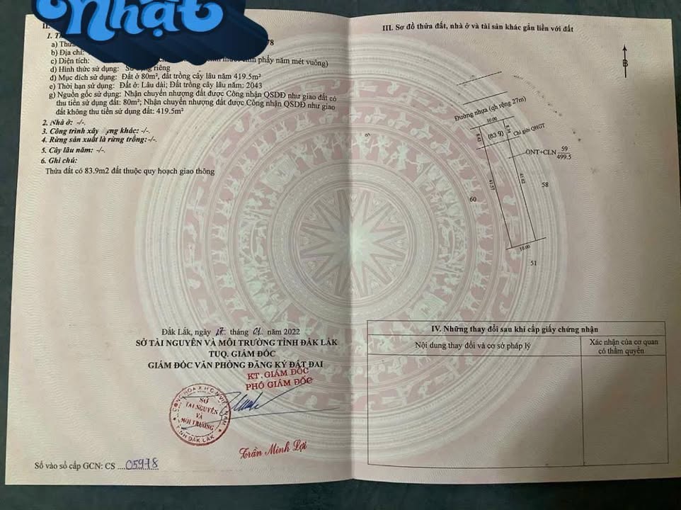 Đất nền Buôn Hồ Đắk Lắk - 480m² Mặt tiền đường 22m, 3 lô liền kề giá 650 triệu/lô