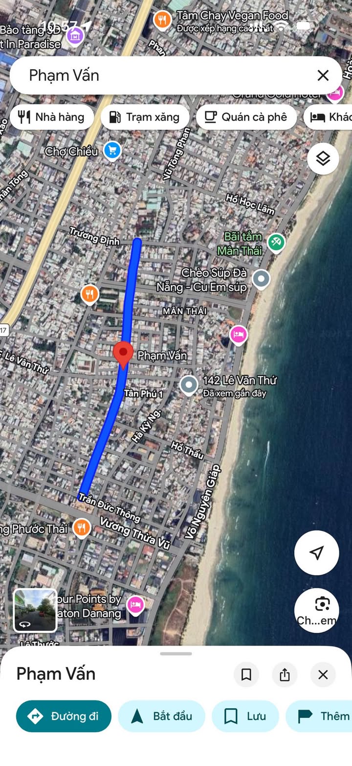 Đất Biển Sơn Trà 115m² (5x23m) - Mặt tiền Phạm Vấn, gần Mỹ Khê