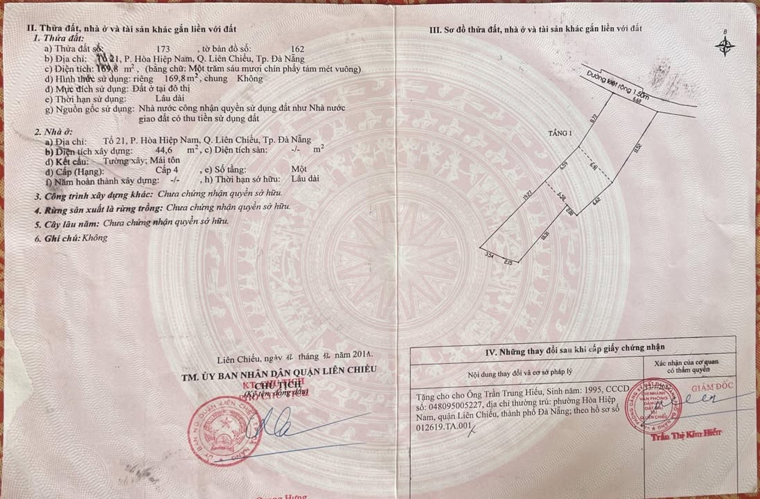 Đất nền Liên Chiểu 170m² - Sổ đỏ chính chủ, giá 2.4 tỷ có bớt