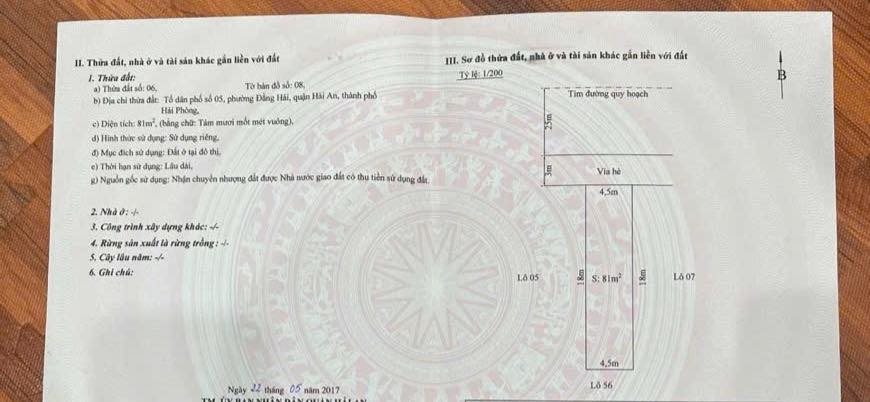 Bán 2 Lô Đất Mặt Tiền Bùi Viện, Hải An, HP - 81m² Hướng Bắc