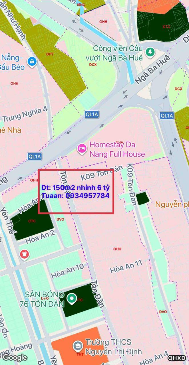 Đất Đường Tôn Đản, Điện Bàn 150m² - Sổ Đỏ Vuông Vắn, Giá 6.4 Tỷ