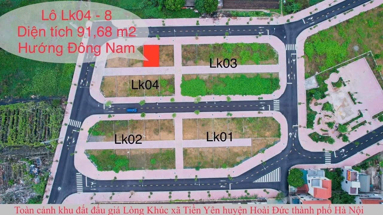 Đất đấu giá Hoài Đức 91.68m² - Sổ đỏ trao tay, xây nhà đón đầu Vành đai 4