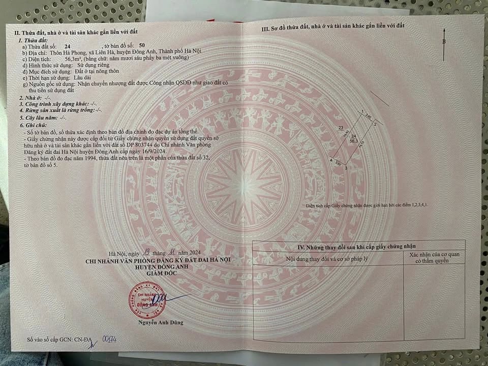 Đất nền Đông Anh 56.3m² - Sổ đỏ sẵn sàng, tiềm năng tăng giá cao