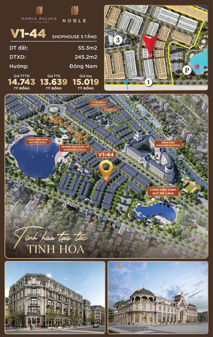 Shophouse 5 Tầng Noble Palace - Kinh Doanh Đắc Lợi, Giá 13.6 Tỷ