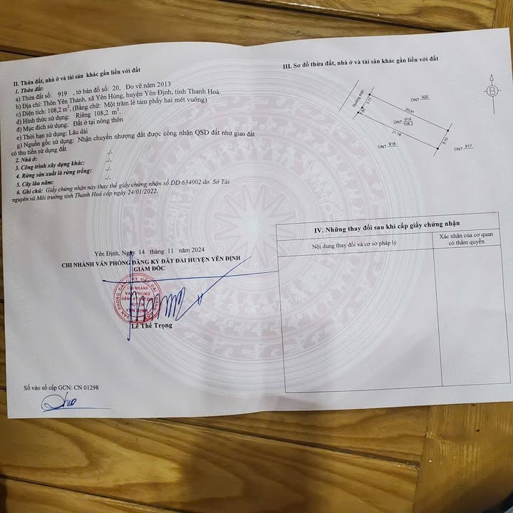 Bán Đất Yên Hùng Yên Định 108m² - Sổ Đỏ Sẵn Sàng, Đường Oto Tránh