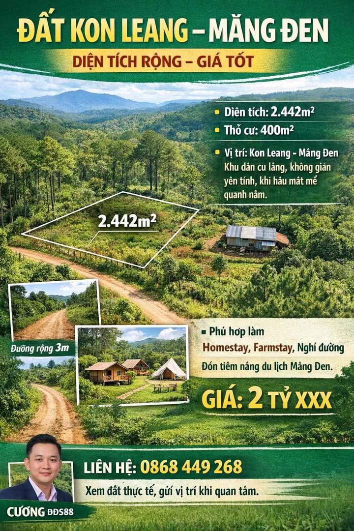 Đất Nền Măng Đen 2442m² - Giá Tốt, Tiềm Năng Nghỉ Dưỡng