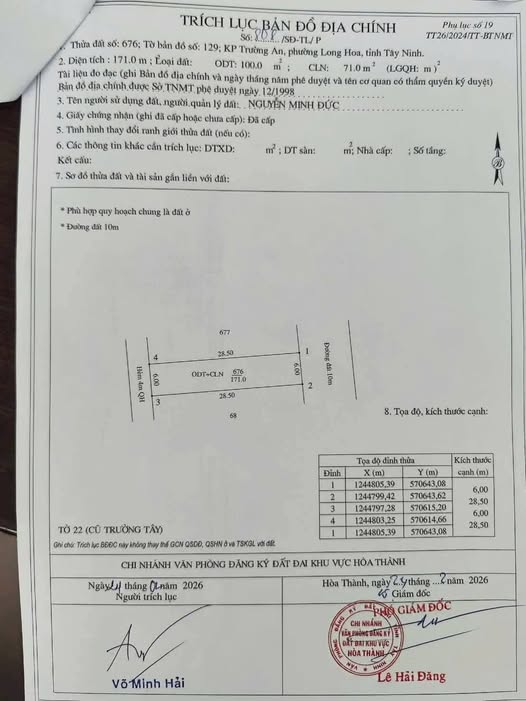 Đất nền Ngô Quyền Long Hoa 168m² 22.176 tỷ - Sổ đỏ chính chủ