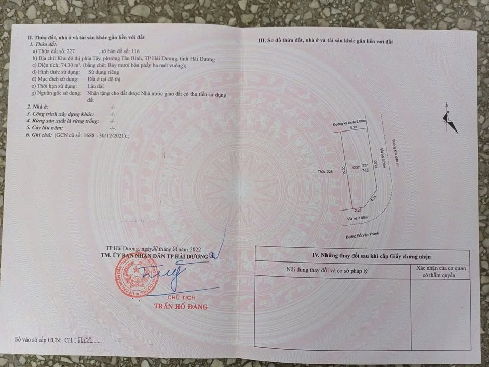 Đất Lô Góc An Phú Hải Dương 74.3m² - Hướng Đông Nam, Giá 4 Tỷ