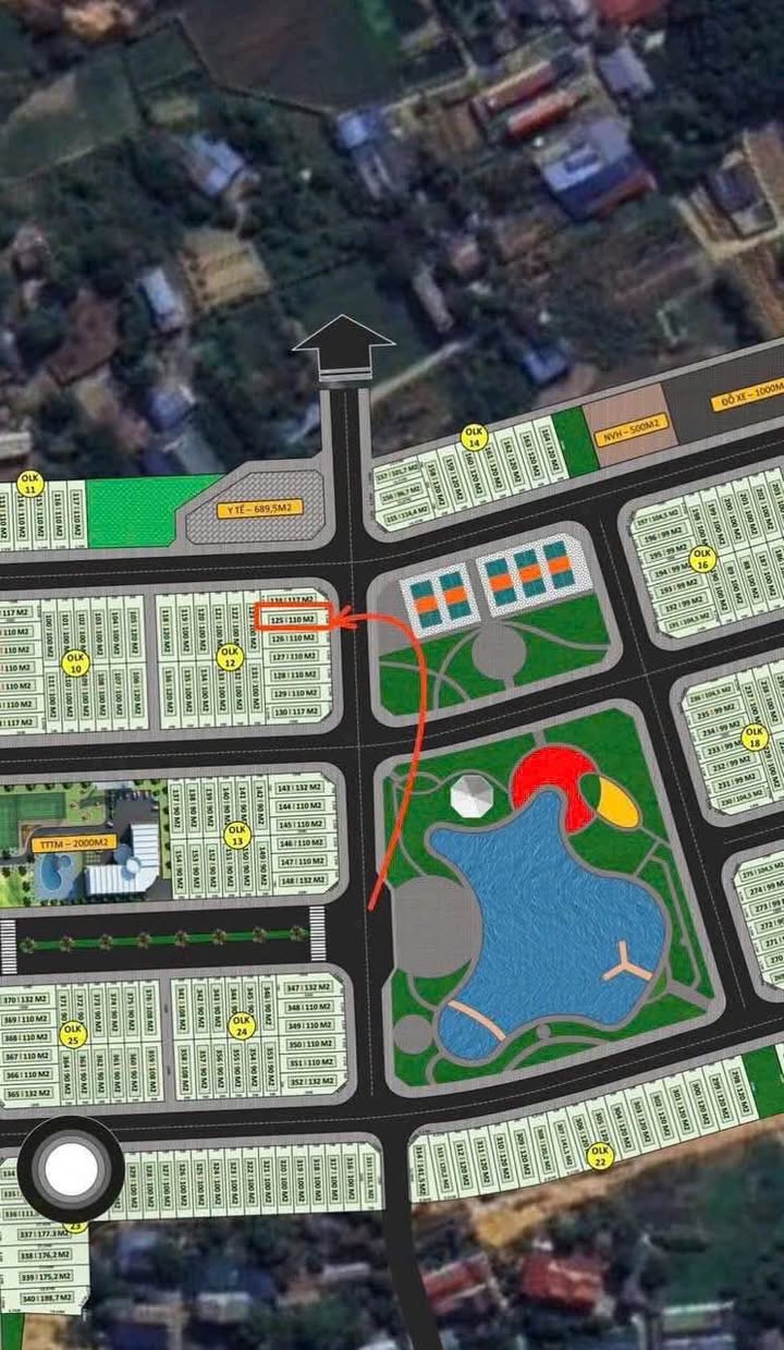 Đất KĐT Ecolake Thái Nguyên - 110m² Hướng Tây Nam - Giá 2.8 Tỷ