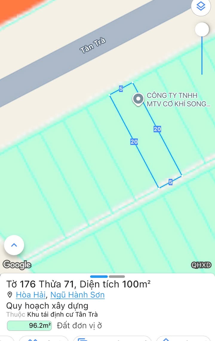 Bán đất Tân Trà 100m² - Sổ đỏ chính chủ, gần biển