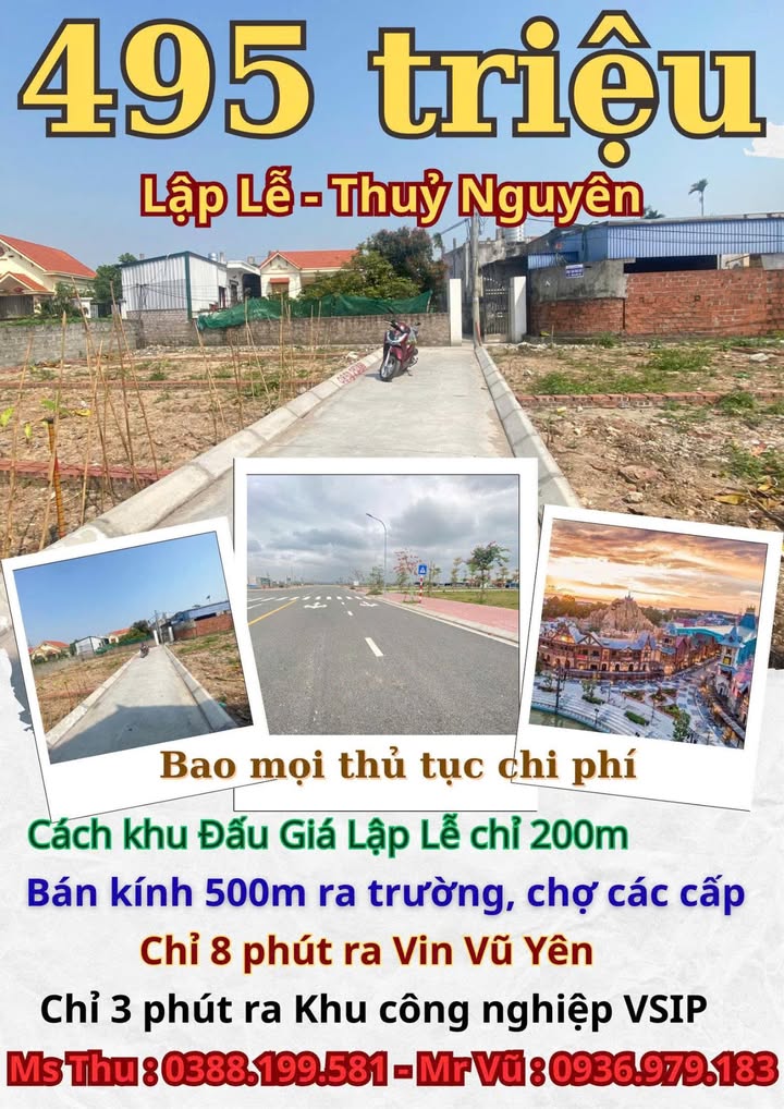 Đất nền Nam Triệu, Thủy Nguyên 47.5m² - Sổ đỏ riêng, giá chỉ 495 triệu