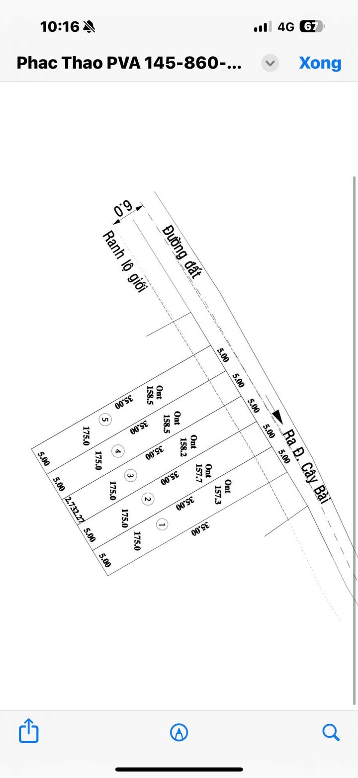 Đất thổ cư Củ Chi 175m² (5x35) - Sổ hồng sẵn, giá 1 tỷ