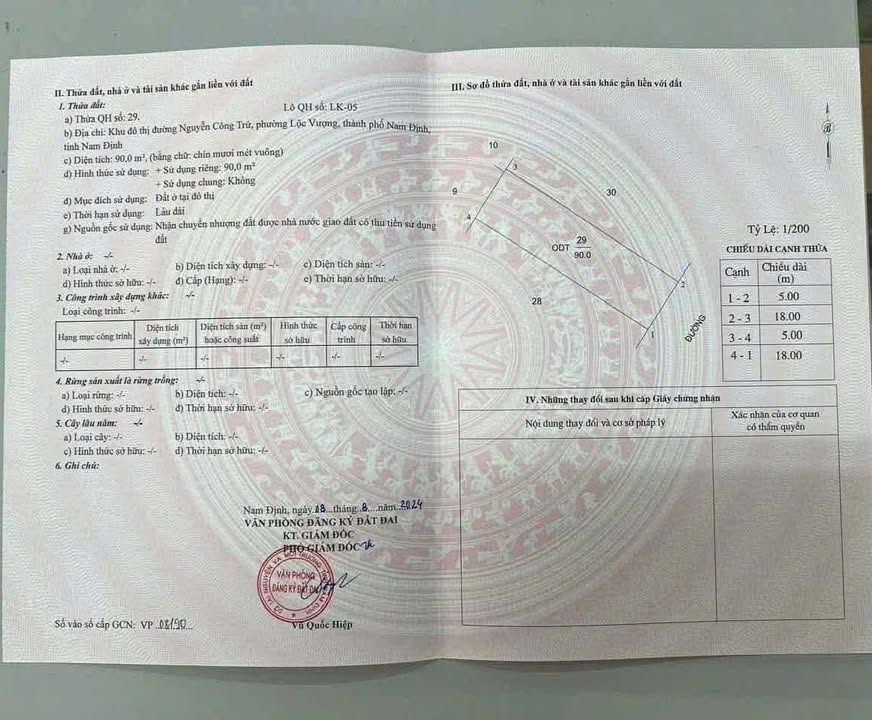 Bán Đất 90m² Đô Thị Nguyễn Công Trứ Nam Định - Sổ Hồng Sẵn Sàng