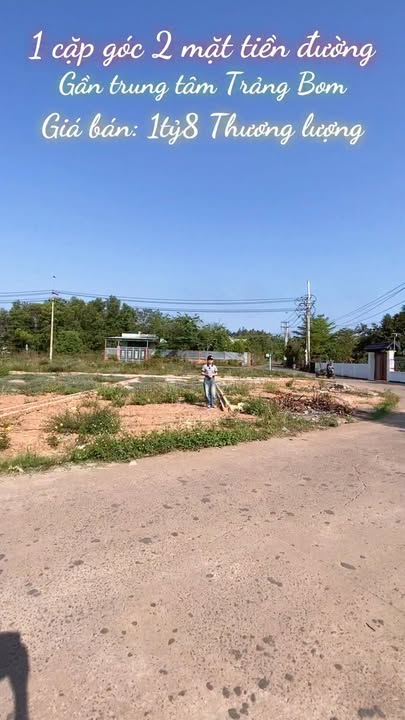 Đất nền góc 185m² Sông Trầu, Trảng Bom - 1.8 tỷ, Sẵn Sổ Hồng