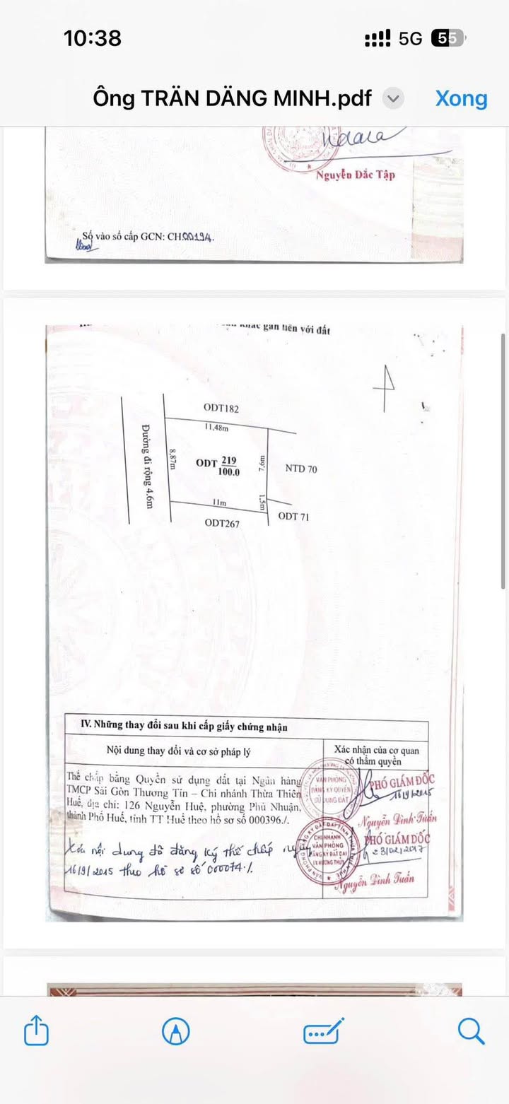 Bán Đất Kiệt Ô Tô 100m² Phú Bài - Giá 1.3 Tỷ, Sổ Đỏ ODT