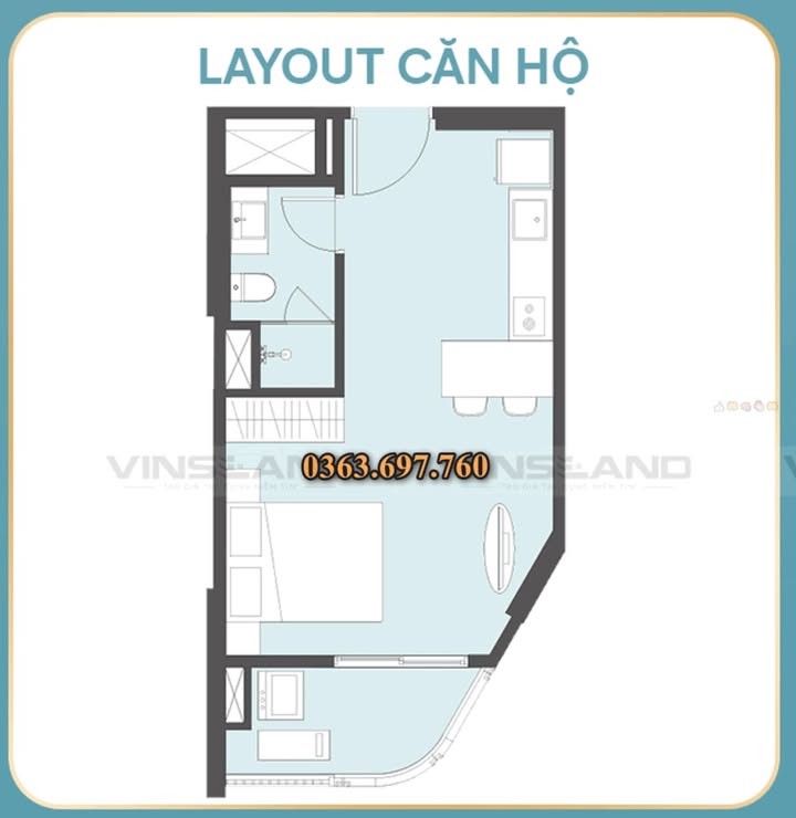 Studio Masterise Grand Coast 36m² View Biển - Giá 680 Triệu