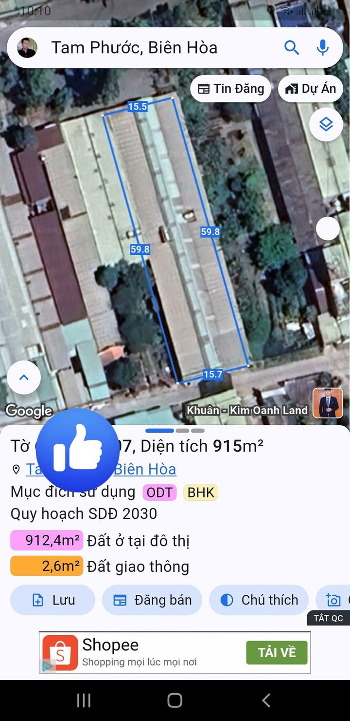 Bán Gấp Dãy Trọ 35 Phòng Kiot 915m² Gần KCN Tam Phước, Biên Hòa - 9 Tỷ