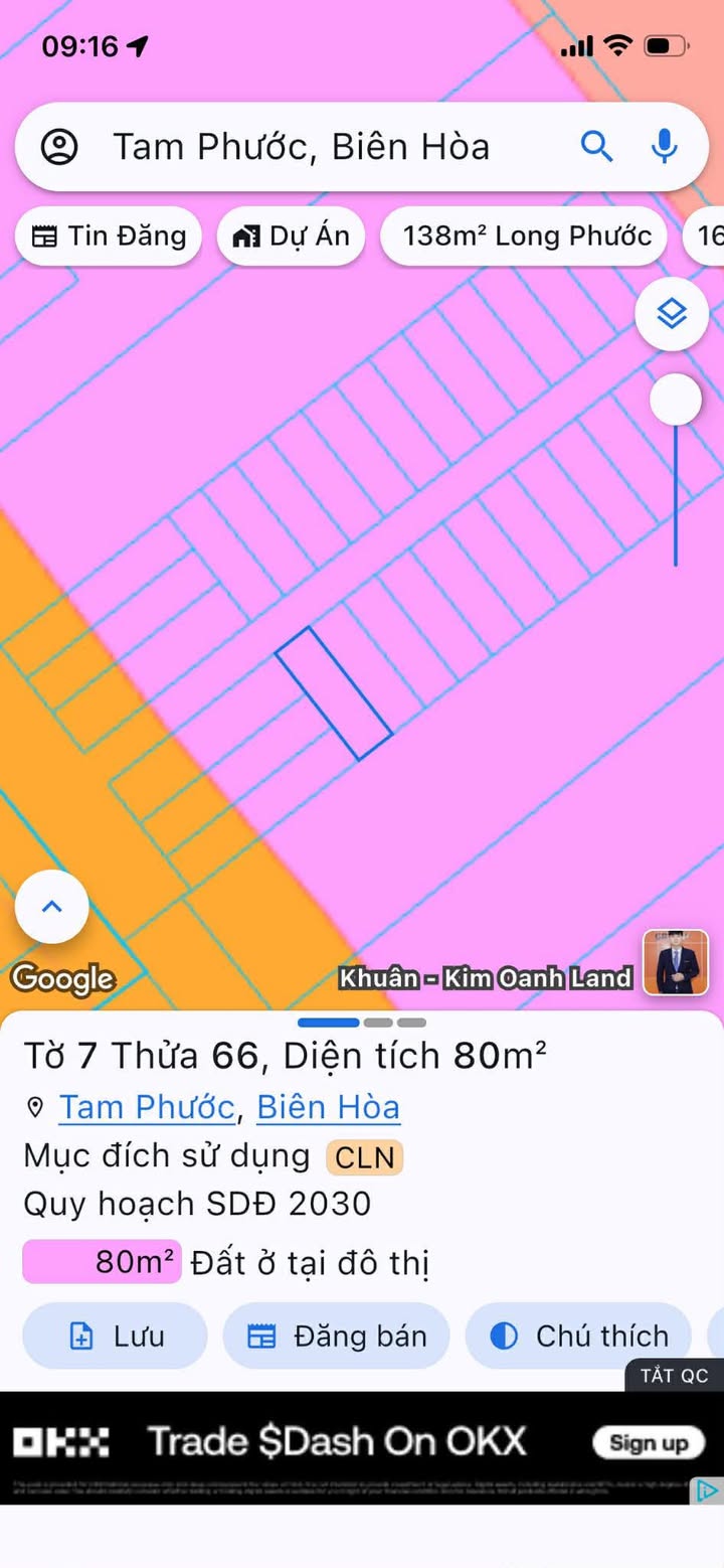 Đất Nền Sổ Hồng Riêng 80m² - Tam Phước, Biên Hòa - Giá Chỉ 580 Triệu