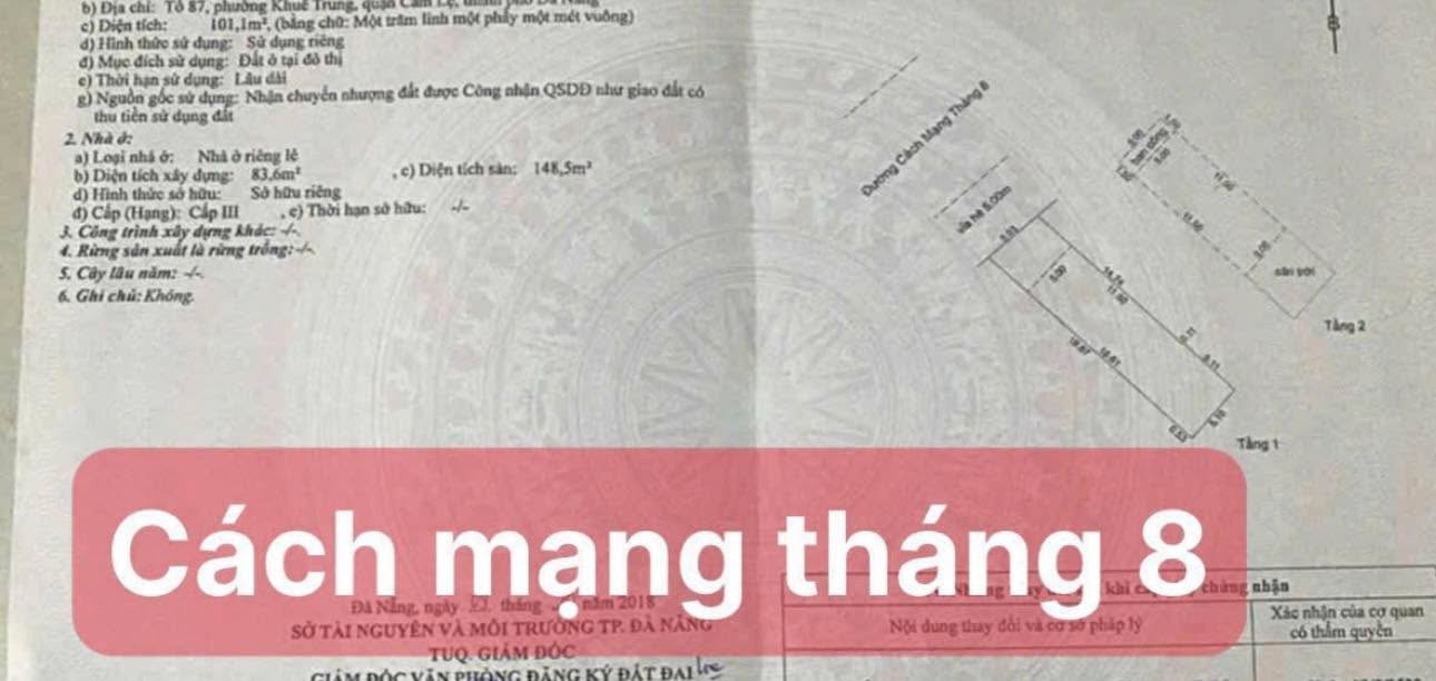 Nhà 2 Tầng Mặt Tiền CMT8 Đà Nẵng - 100m², Kinh Doanh Đỉnh Cao