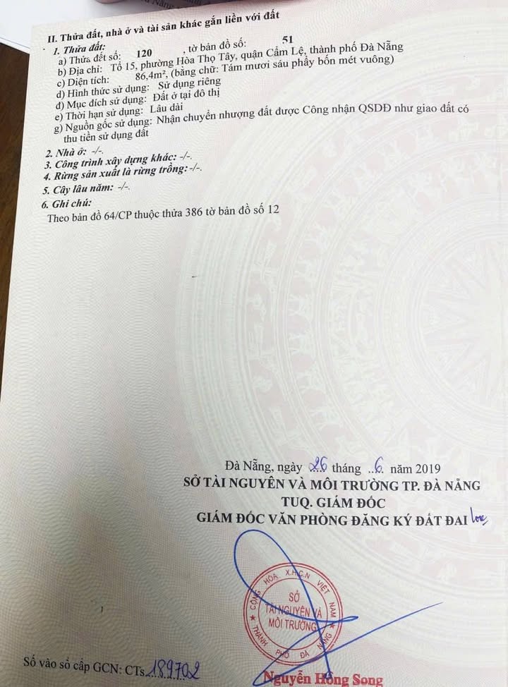 Đất nền Cẩm Lệ - 86m² Sổ đỏ chính chủ - Giá đầu tư tốt