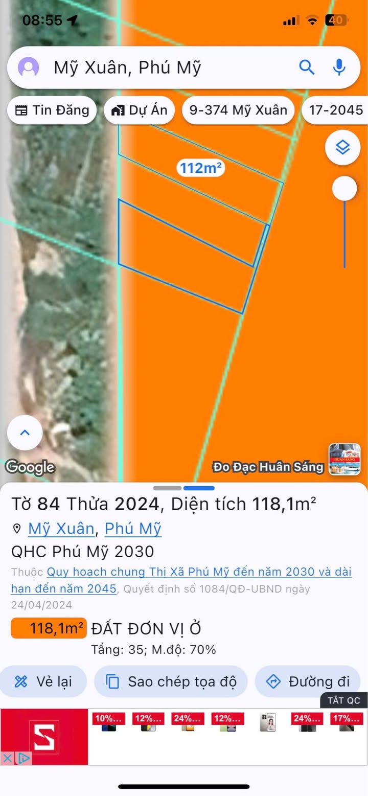 Đất Mặt Tiền Đường T Mỹ Xuân, Phú Mỹ - 126m² Kinh Doanh/Đầu Tư