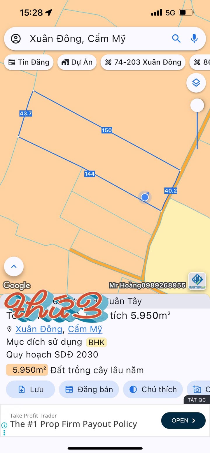 Bán Gấp Lô Vườn 5950m² Xuân Tây, Cẩm Mỹ - Sổ Sẵn, Giá Đầu Tư 2.8 Tỷ