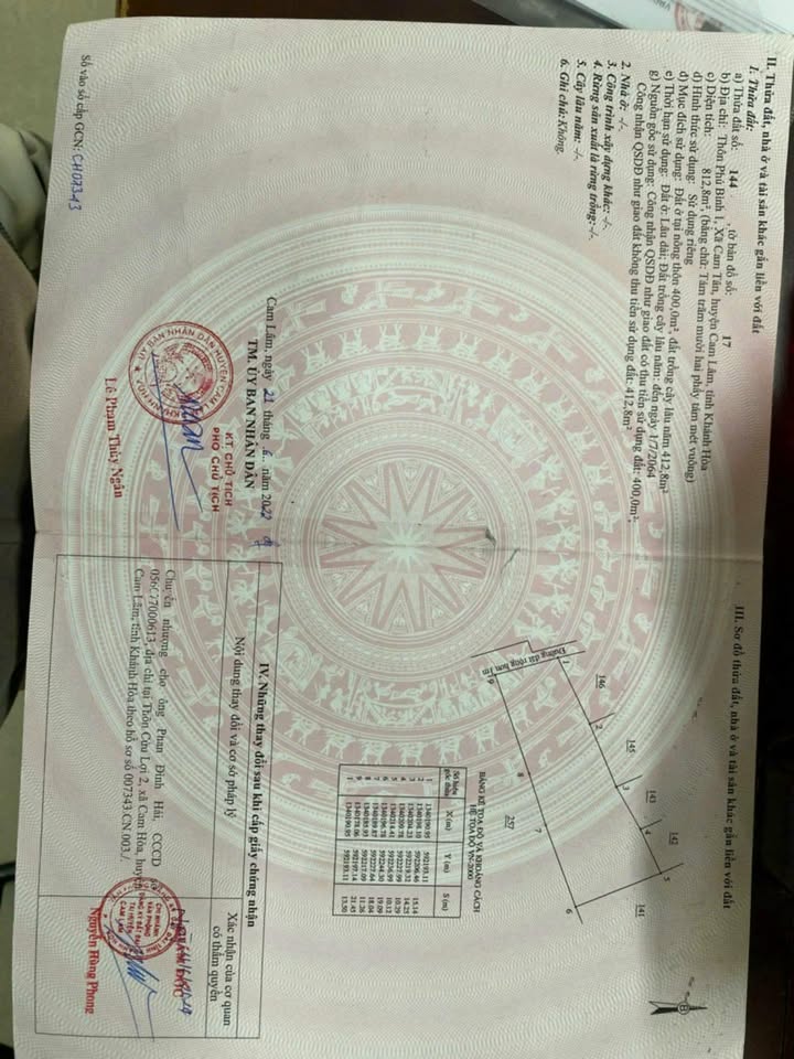 Đất Vườn Cam Tân Cam Lâm 800m² - Giá Hơn 3 Triệu/m² - Sổ Đỏ Sẵn Sàng