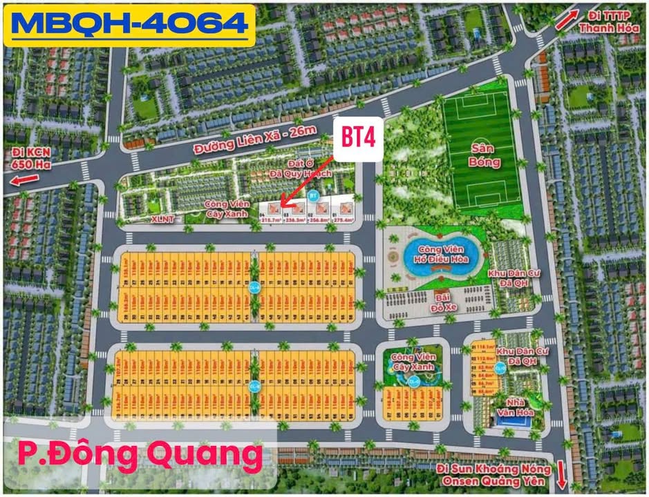 Đất Biệt Thự Đầu Ve 215.7m² View Công Viên TP Thanh Hóa - Sổ Riêng