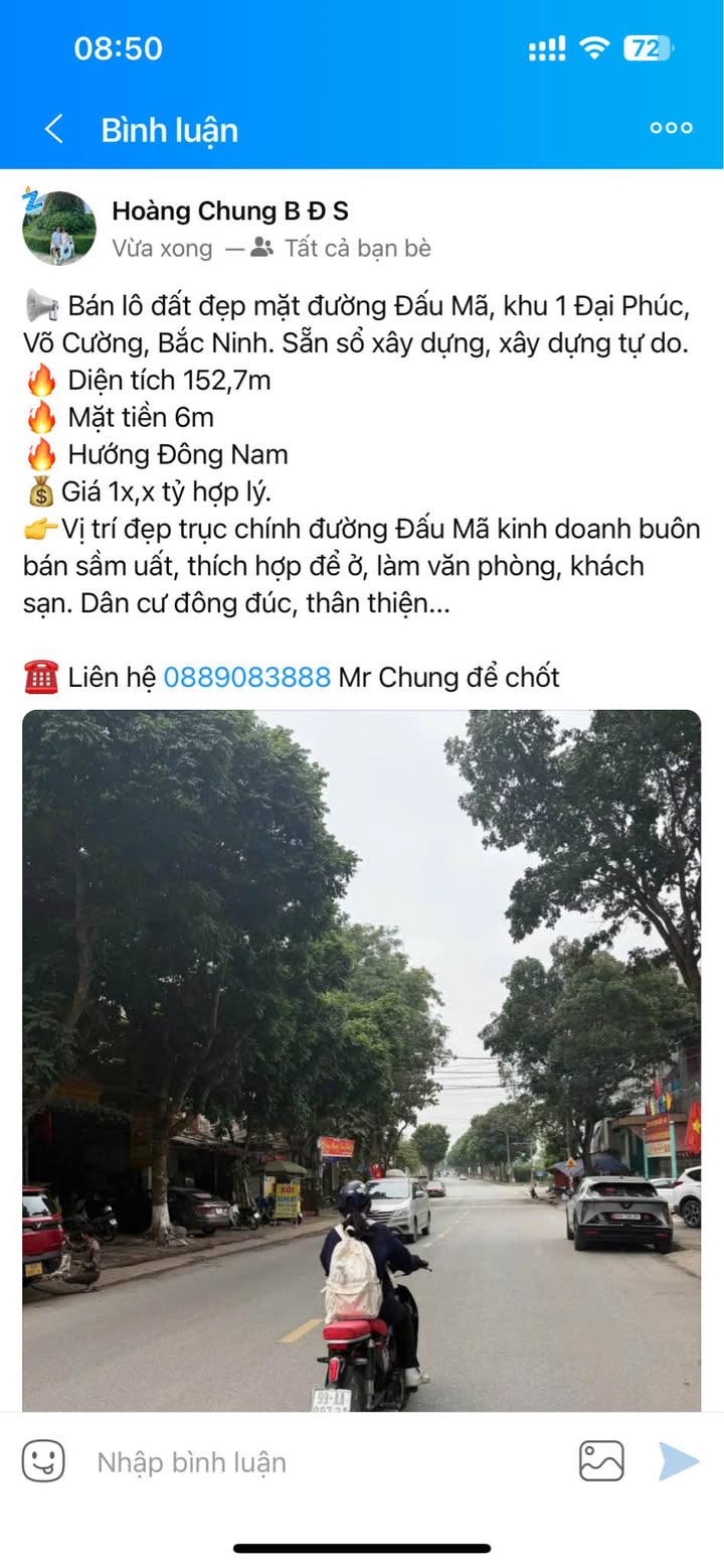 Đất Nền Mặt Tiền Đấu Mã, Võ Cường, Bắc Ninh - 152.7m² - Sẵn Sổ Xây Dựng