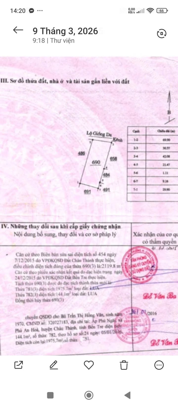 Đất Vườn Bến Tre 1975m² Mặt Tiền Lộ Giồng Da - Giá Đầu Tư 5.5 Tỷ