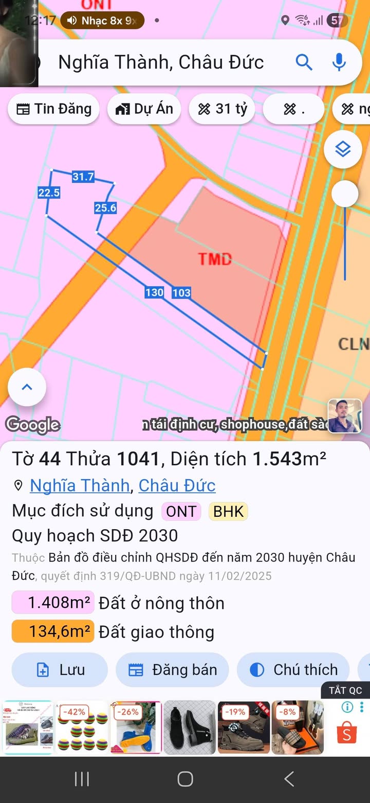 Đất Vườn Nghỉ Dưỡng 1543m² Mặt Tiền Hương Lộ 2, Châu Đức - Giá 3.1 Tỷ