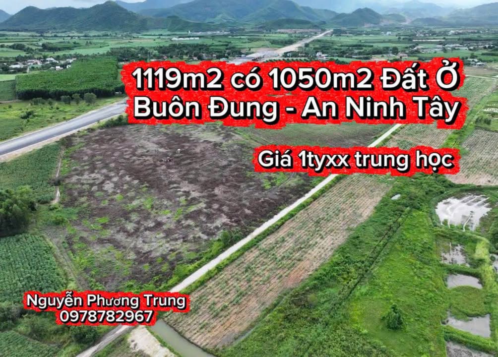Đất nền Buôn Đung Ninh Hòa 1190m² - Sổ hồng sẵn, giá 1.55 tỷ