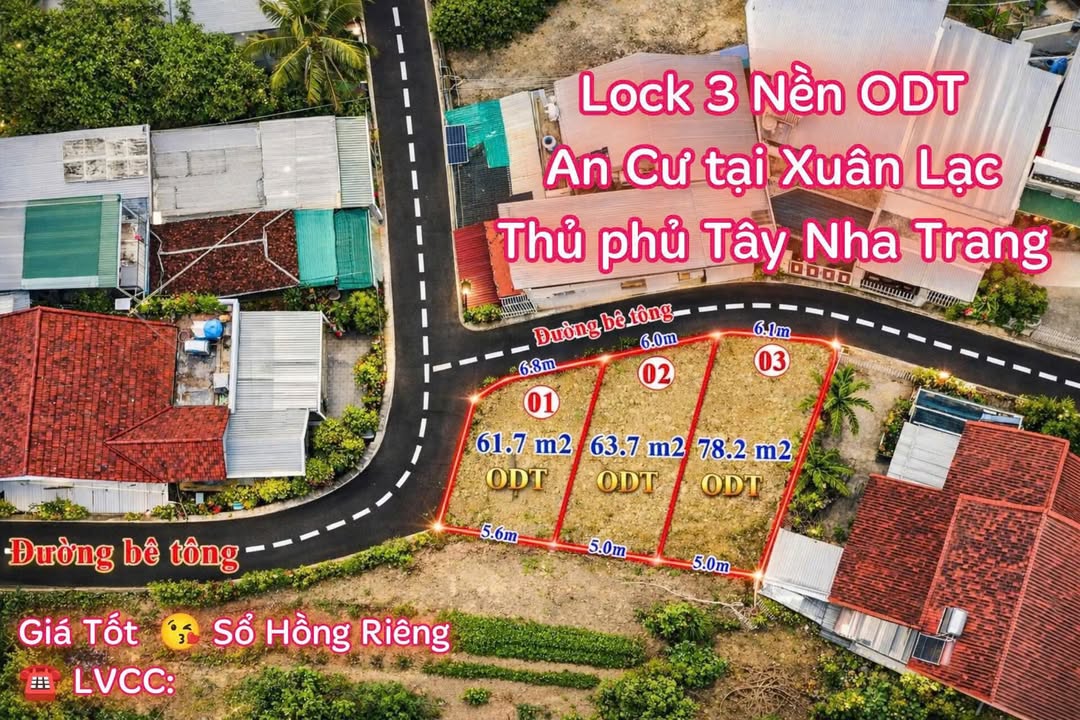 Đất Thổ Cư Vĩnh Ngọc, Nha Trang 61-78m² - Sổ Hồng Riêng, Giá Tốt