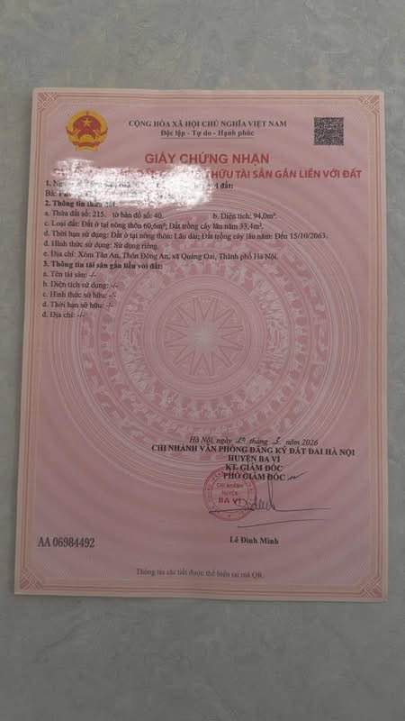 Bán Đất Lô Góc 94m² Thụy An, Ba Vì - Giá Đầu Tư 1x Tỷ