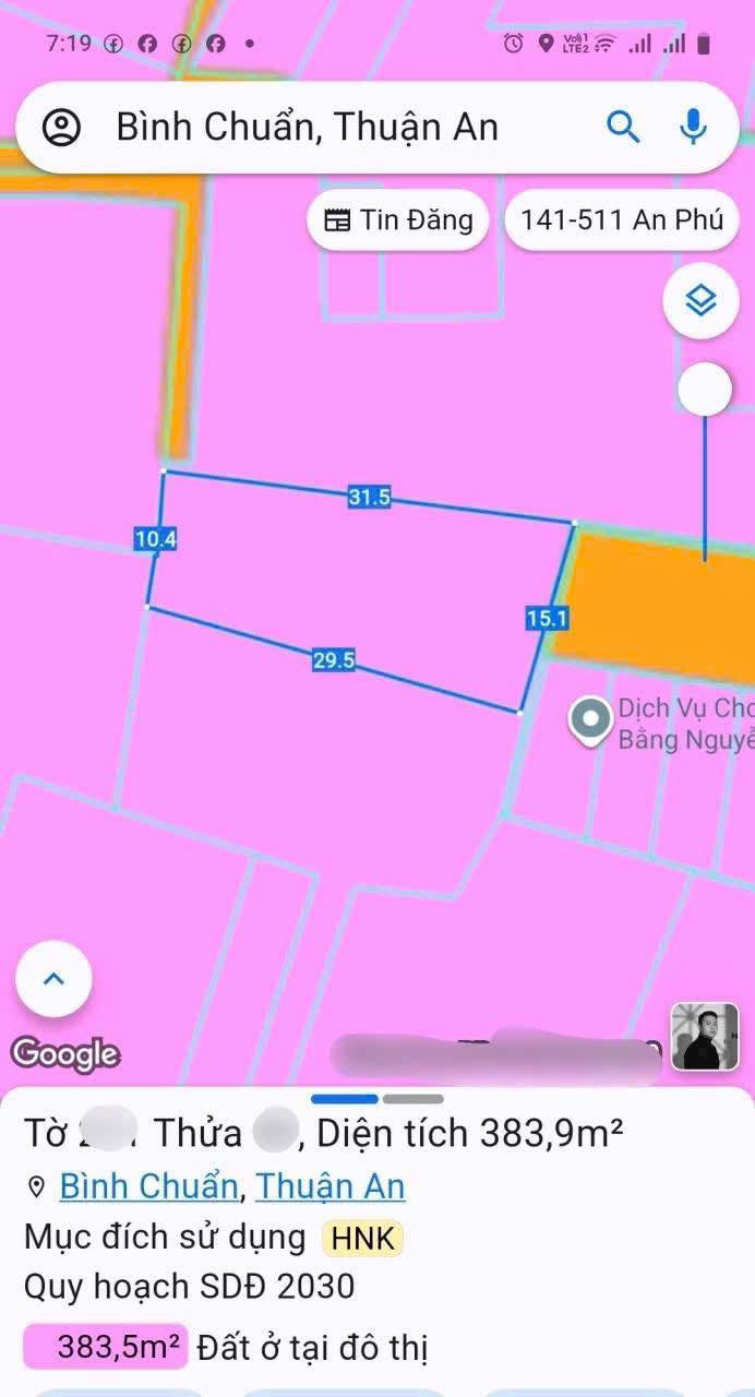 Bán Đất Nền 383.5m² Gần Ngã Tư Bình Chuẩn, Thuận An - Sổ Hồng Riêng
