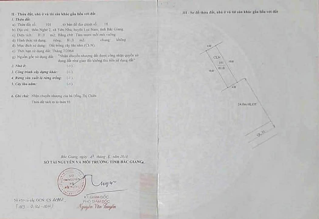 Đất thổ cư Lục Nam 81m² - Sổ đỏ chính chủ, giá đầu tư 2 tỷ