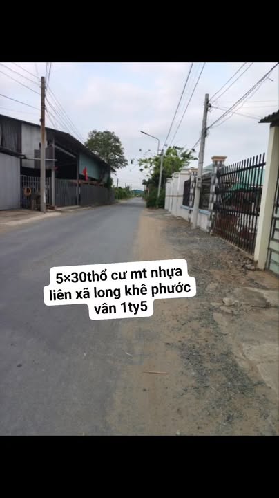 Đất thổ cư 150m² mặt tiền nhựa Long Khê, Cần Đước - Giá 1.5 tỷ