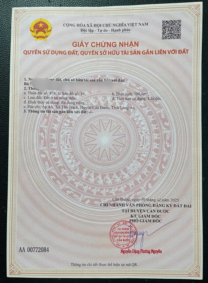 Đất Thổ Cư Mặt Tiền Cần Đước 300m² - Hạ Sâu 300 Triệu, Giá Tốt Đầu Tư